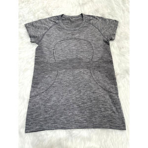 Lululemon Swiftly Tech Short Sleeve Crew Heathered Slate White Sz 12